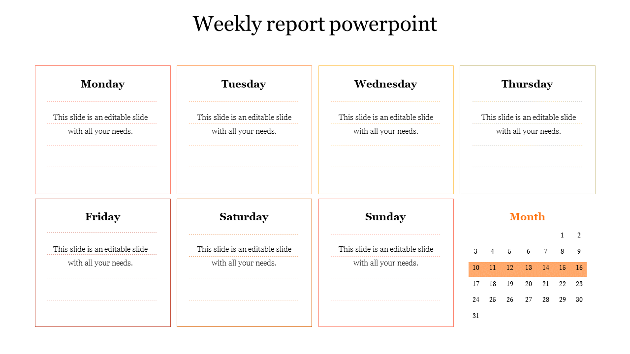 Weekly report powerpoint 